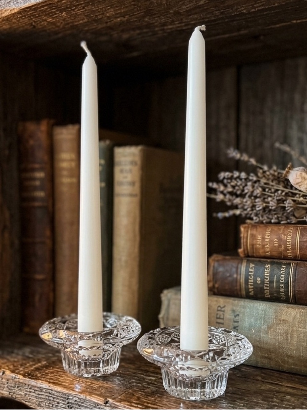 Vintage Manhattan Moonlight Crystal 4” Votive Candle Holders Set of 2